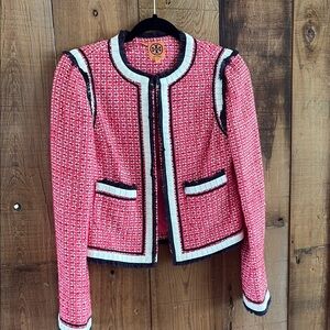 Tory Burch Chic Pink and Black Women's Jacket. 0